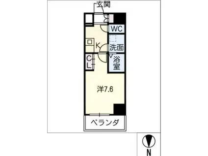NEUA NARUMI(1K/7階)の間取り写真