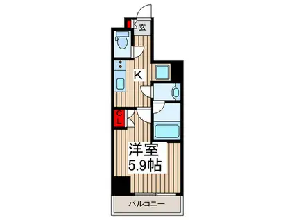 オープンブルーム川口並木(1K/9階)の間取り写真