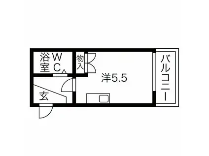コスモ川名(1K/2階)の間取り写真