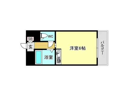 サンキャドマスミナミ堀江(ワンルーム/9階)の間取り写真