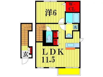 カーサ初石II(1LDK/2階)の間取り写真