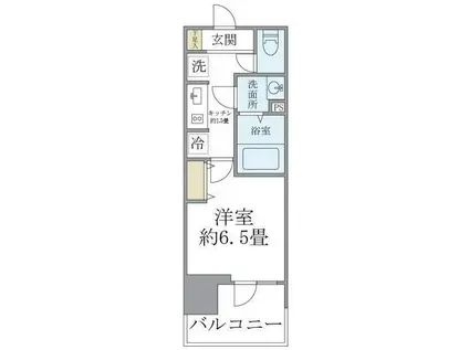 フェルモ横浜桜木町(1K/3階)の間取り写真