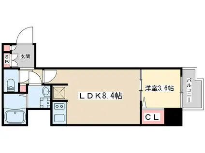 メインステージ大阪ノースゲートⅡ(1LDK/12階)の間取り写真