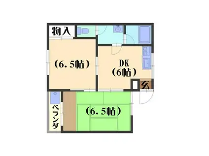 ベルメゾンナカムラ(2DK/3階)の間取り写真