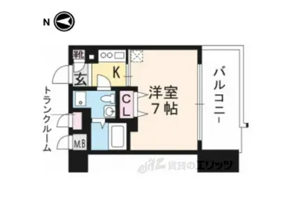 ベラジオ四条烏丸(1K/10階)の間取り写真