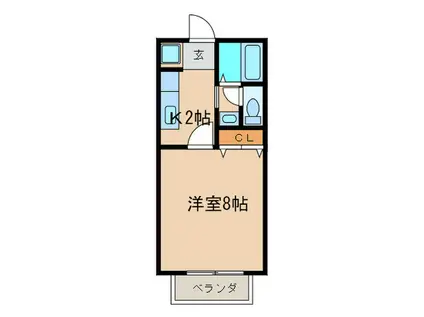 サン・FRIENDS赤塚(1K/1階)の間取り写真
