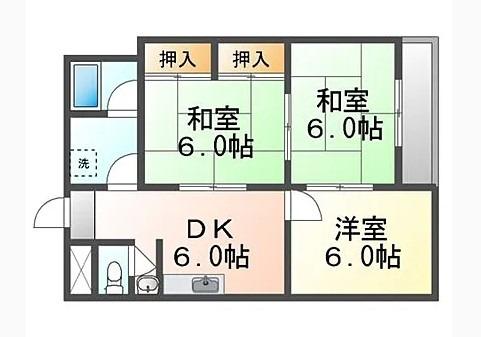 桜町ハイツ(3DK/1階)の間取り写真
