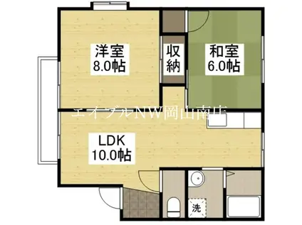 グランドゥールクロズミB(2LDK/2階)の間取り写真