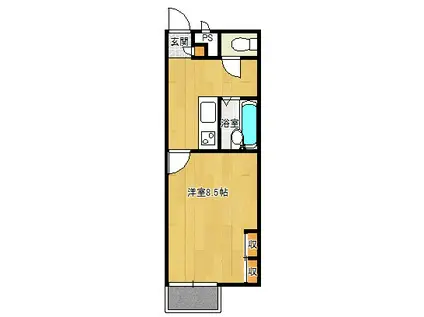 レオパレス新川II(1K/3階)の間取り写真