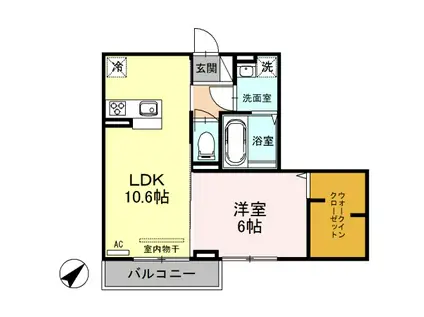 オッツファルコン弐 101(1LDK/1階)の間取り写真