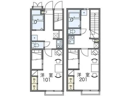 レオパレス アクア(1K/2階)の間取り写真