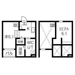 M.Kオリオン名古屋(1K/1階)の間取り写真