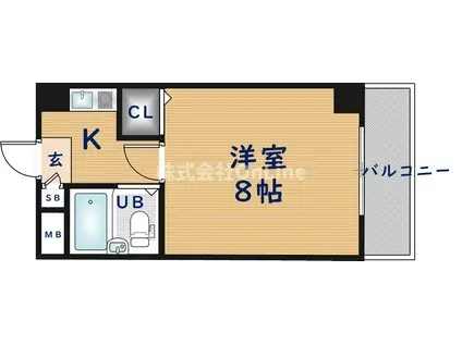 スカイリバー上小阪(1K/2階)の間取り写真