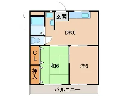 ファミーユ21(2DK/3階)の間取り写真