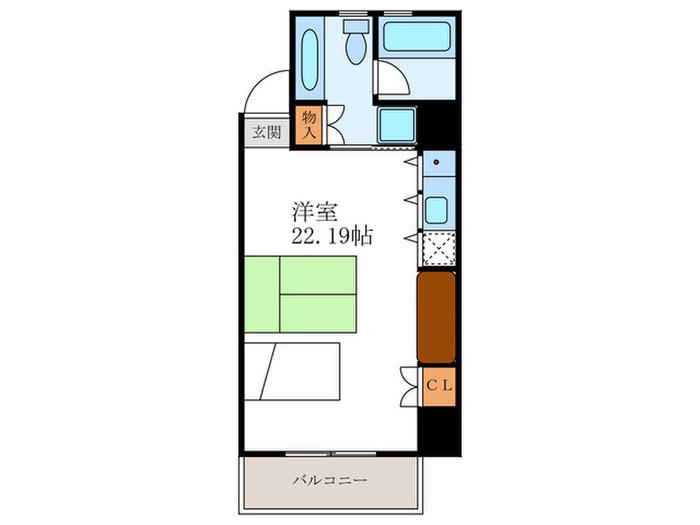 BEL PALAZZO今出川(ワンルーム/2階)の間取り写真