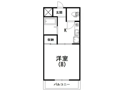 ビアンヌール四ツ池公園(1K/3階)の間取り写真