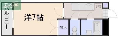 アルフィーネ十日市D棟(1K/4階)の間取り写真