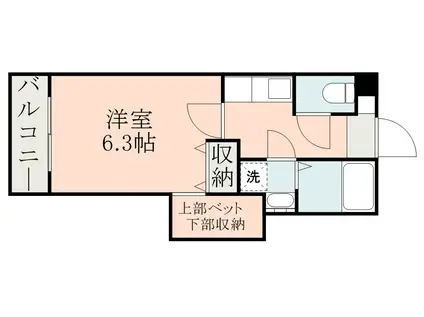 れいめい上荒田(1K/1階)の間取り写真