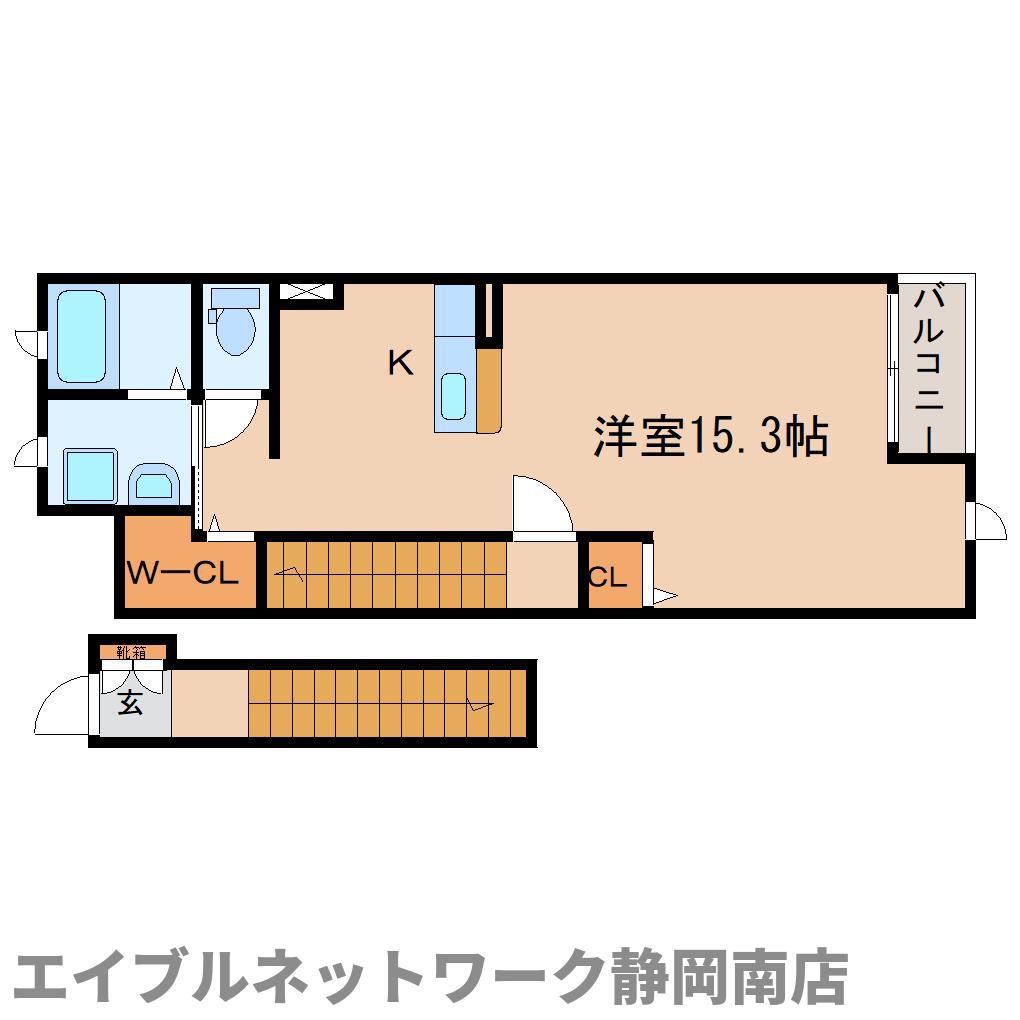 プリムローズI(ワンルーム/2階)の間取り写真