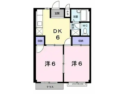 O.KハイツI(2DK/1階)の間取り写真
