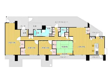 ブロッサムベルジュ沢見II(4LDK/6階)の間取り写真