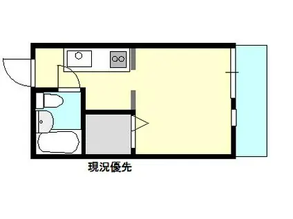 LA新徳田B(1K/2階)の間取り写真