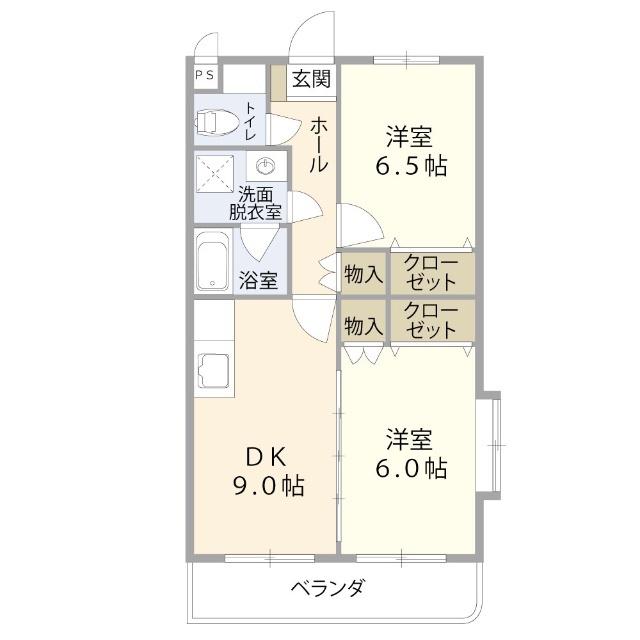 スプランディード(2DK/2階)の間取り写真