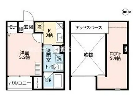サングレイス花園(1K/1階)の間取り写真