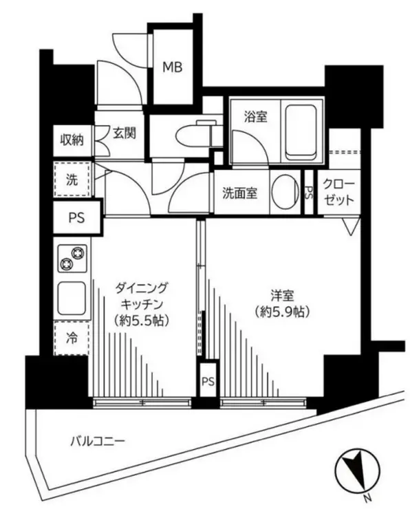 銀座レジデンス伍番館 13階階 間取り