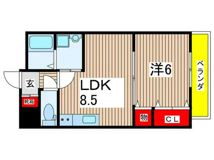 ラハイナ(1LDK/2階)の間取り写真