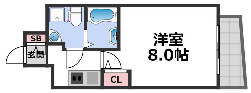 TLRレジデンス高井田(1K/4階)の間取り写真