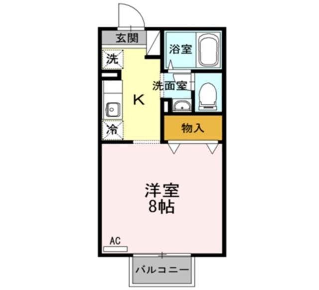 セジュール紫竹(1K/2階)の間取り写真