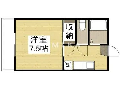 プラドール(1K/2階)の間取り写真