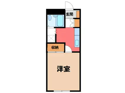 本木マンション(1K/1階)の間取り写真