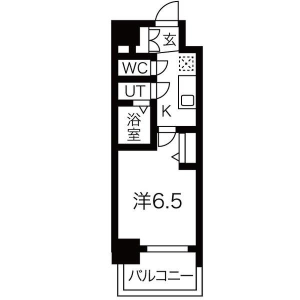 メイクス矢場町II(1K/8階)の間取り写真
