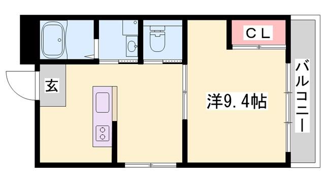 カリヨン三蔵田(1LDK/4階)の間取り写真