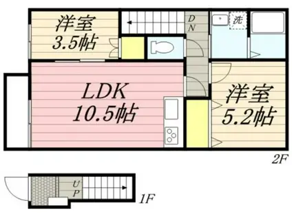 グレイス津田沼(2LDK/2階)の間取り写真