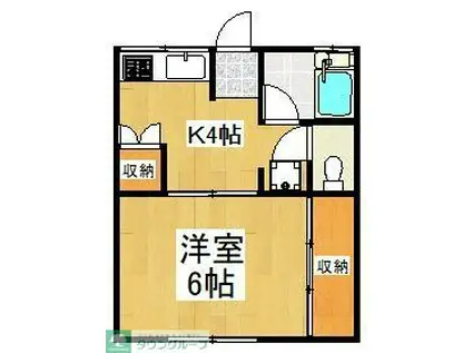 アパートメントひまわり(1K/1階)の間取り写真
