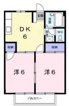ルミネハイツ(2DK/2階)の間取り写真