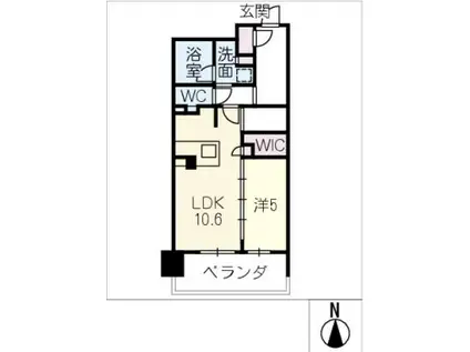 ローレルアイ名駅東(1LDK/5階)の間取り写真