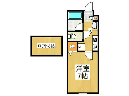 ラ・エスペランサ(1K/1階)の間取り写真