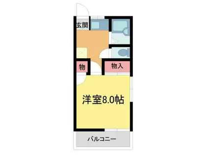 グランピア宝塚(1K/1階)の間取り写真