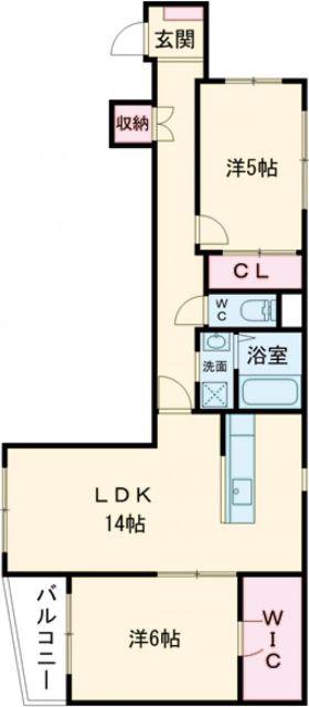 カシオペア(2LDK/2階)の間取り写真