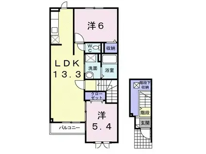 ノースパレス(2LDK/2階)の間取り写真