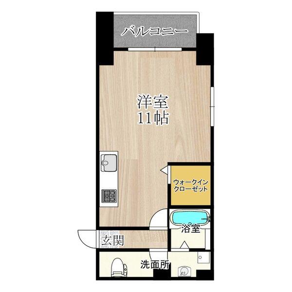 M.HILLS西本町(ワンルーム/11階)の間取り写真