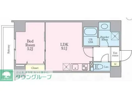 レイ両国(1LDK/2階)の間取り写真