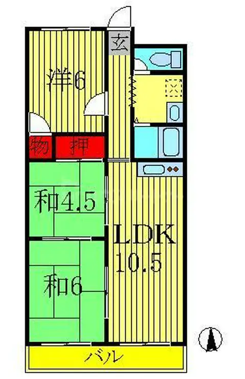 サンライフ天王台 2階階 間取り