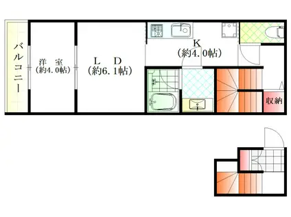 STELLAI(1LDK/2階)の間取り写真
