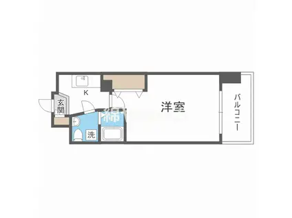 AFFLUENCE難波(1K/10階)の間取り写真