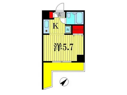 コスモ亀有V(1K/10階)の間取り写真